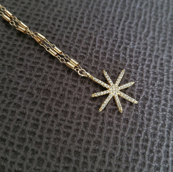 Gold💛 Filled Link Bar Chain⛓️ with Star⭐ Pendant - Picture 14 of 15